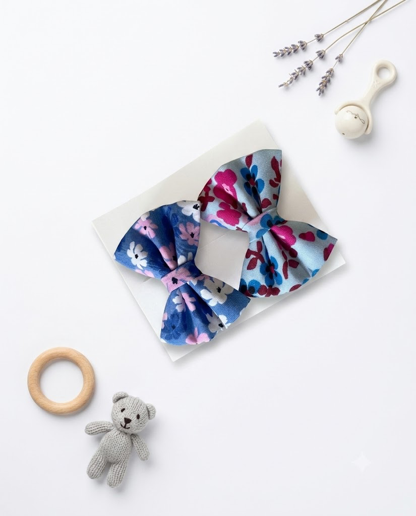Azure Blossoms Bows