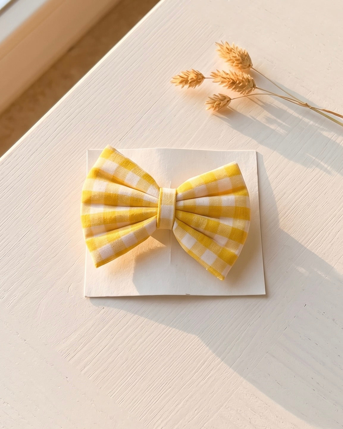 Medium Bow-Yellow Checks